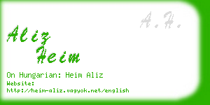 aliz heim business card